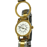 Golden Dial Braille Watch For Gents With Leather Strap Saksham