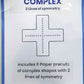 SymSym zip pouch labelled Complex 2 Lines of Symmetry showing a cross-shaped tactile folding activity