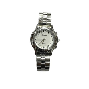 Talking Silver Wrist Watch With Metal Strap From Saksham Saksham