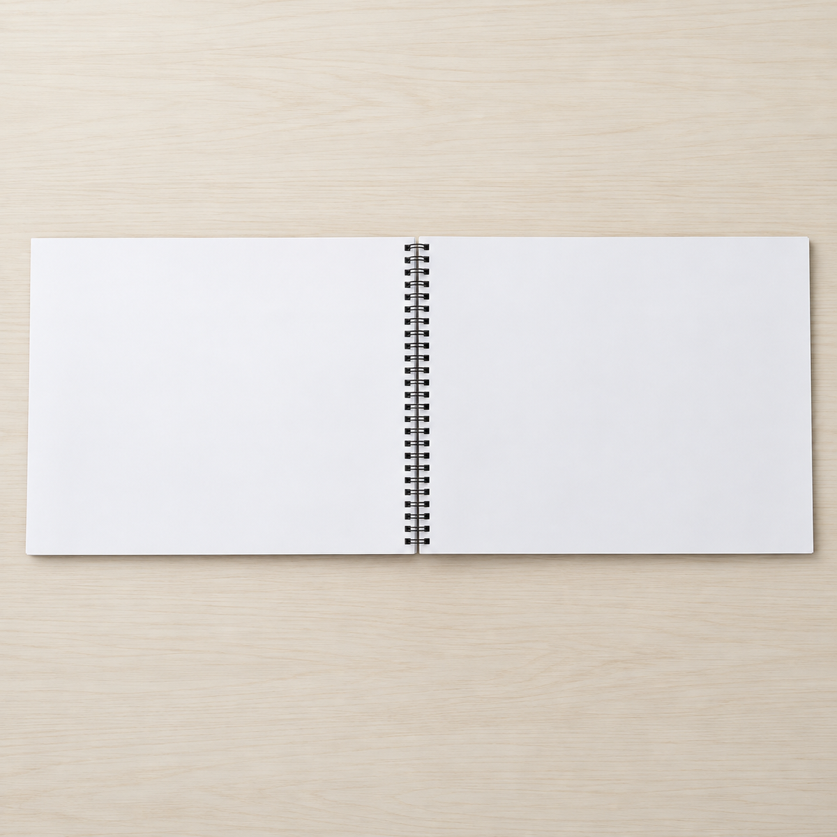 Bold Lines Large Format Sketchpad opened to plain white drawing pages with black spiral binding