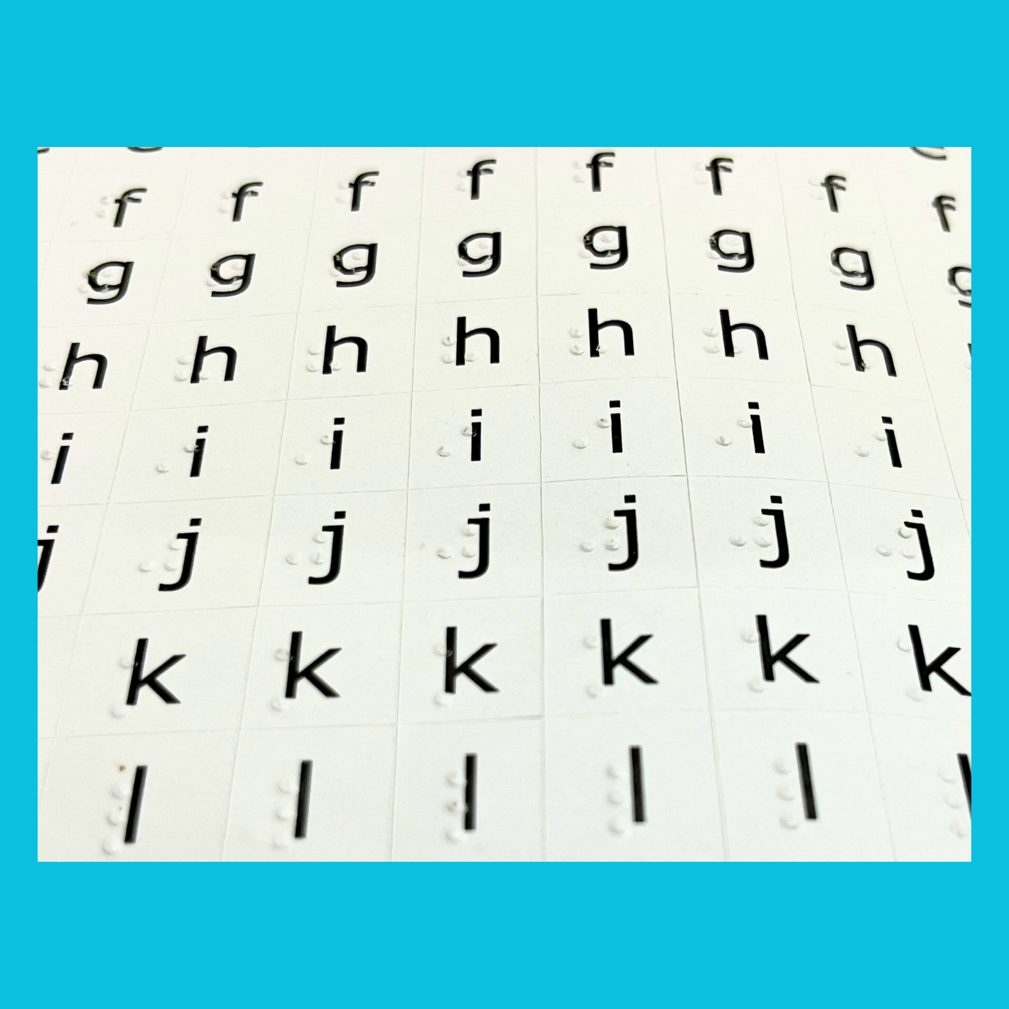 Braille Sticker - Alphabet & Number