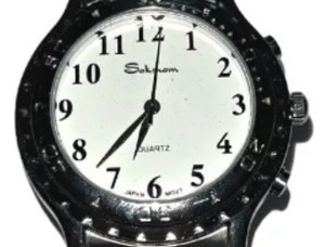 Talking Watch For gents With Leather Strap (Silver)