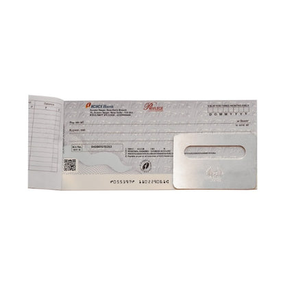 Signature Guide is being used for signing a bank check