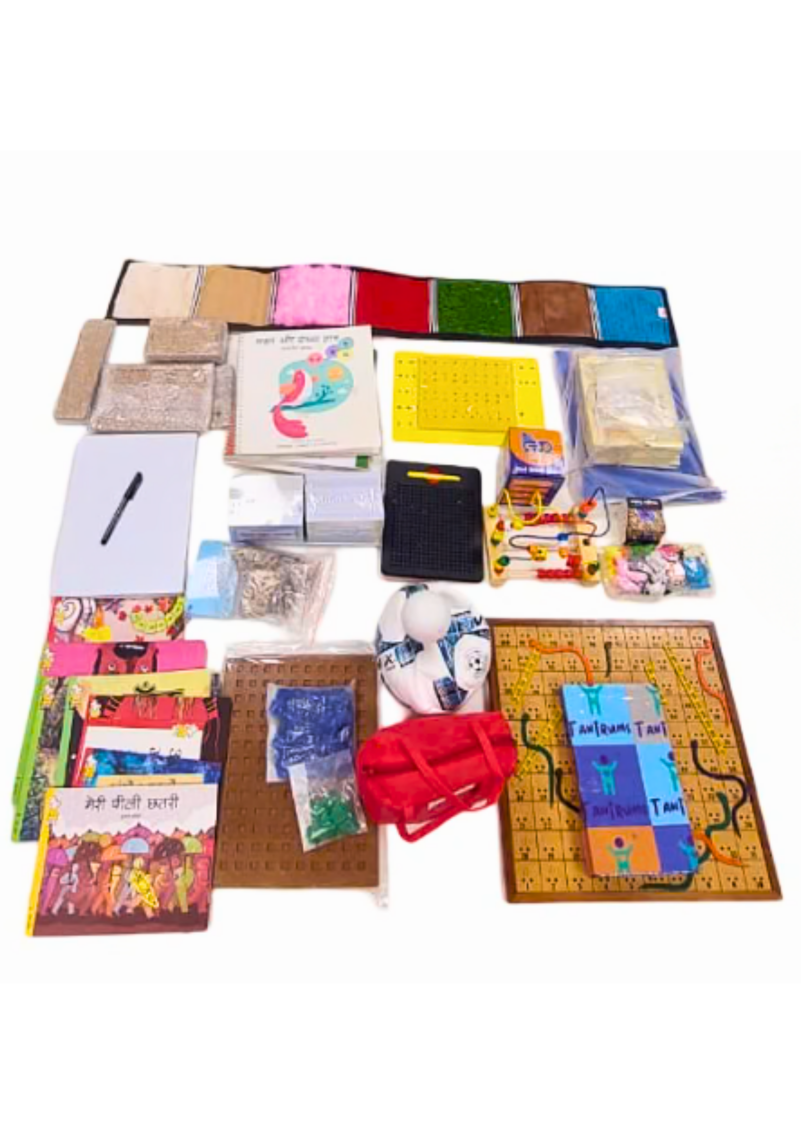 Assorted stationery items including notebooks, pens, and other stationery on a white background