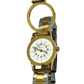 9008 Golden Dial Braille Watch For Lady With Chain Strap@