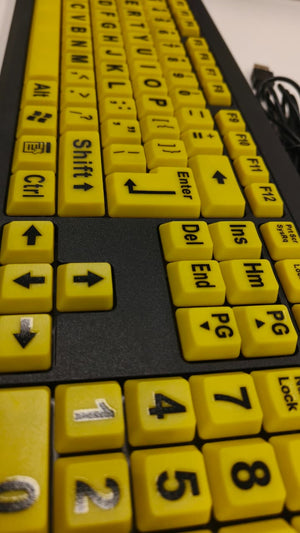 High Contrast Keyboard for Visually Impaired | Large Print USB Keyboard | Comfortable & Easy Typing