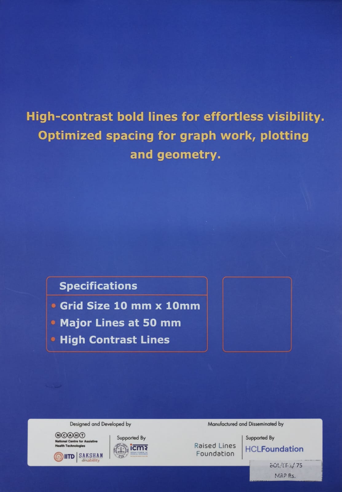 Bold Lines Graph Pad paper showing the grid squares and darker reference lines for maths and geometry