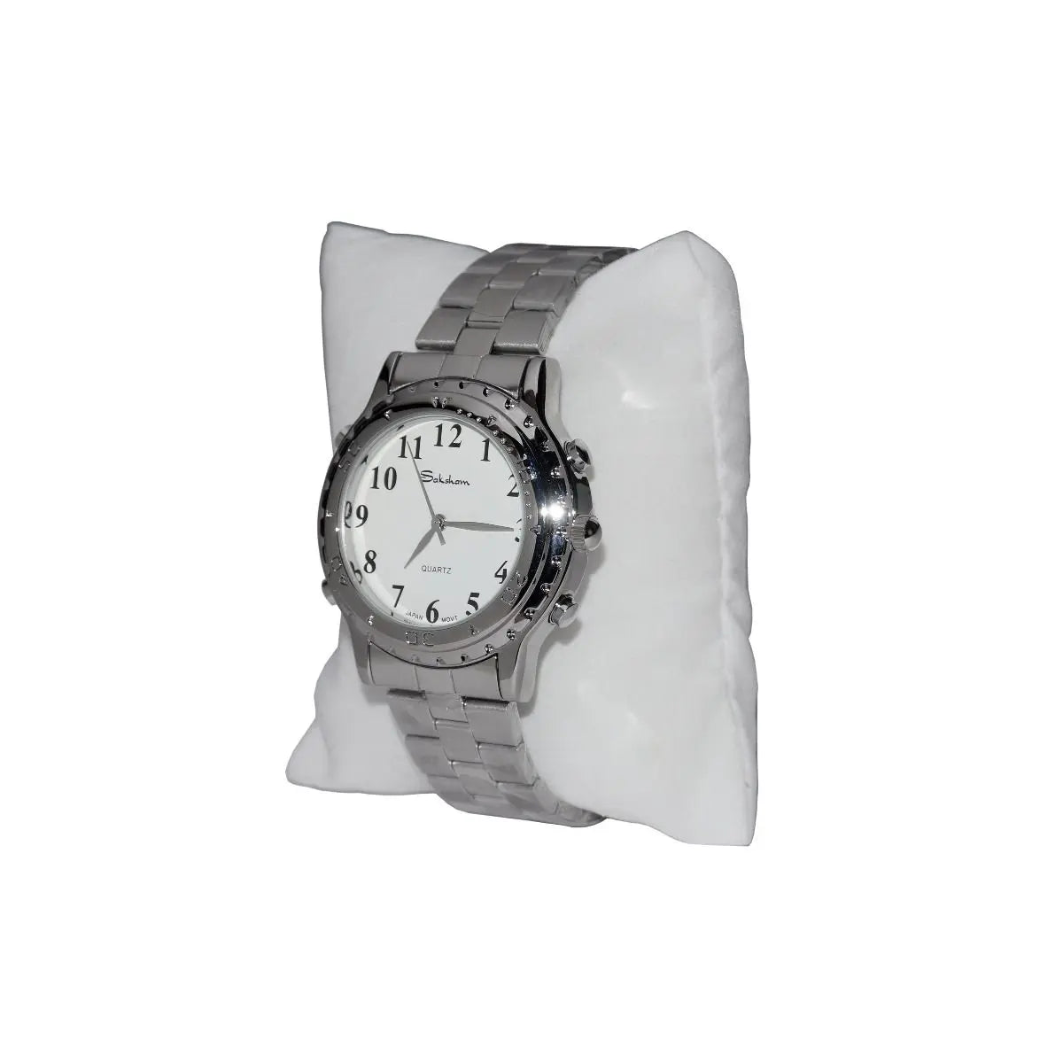 Talking Silver Wrist Watch With Metal Strap From Saksham Saksham