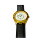 9008 Golden Dial Braille Watch For Gents With Leather Strap@
